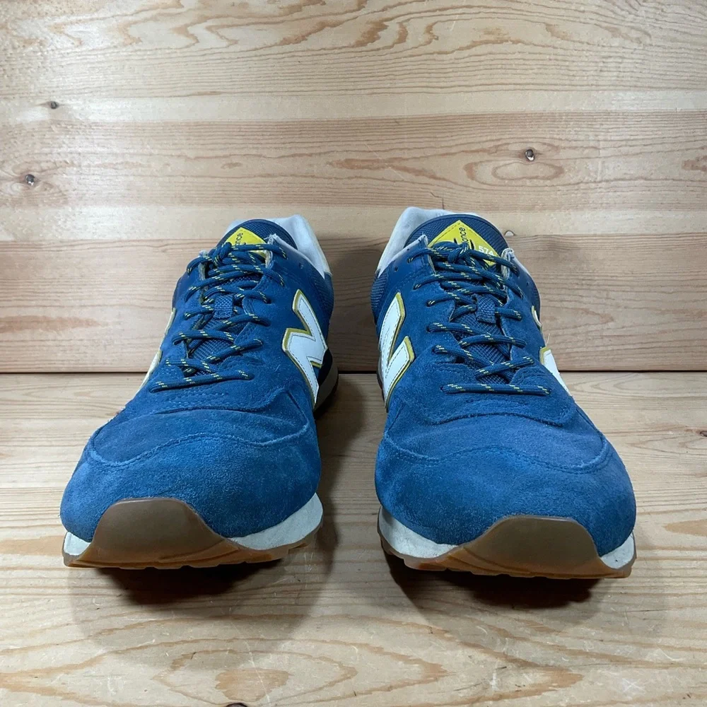New Balance 574 Lifestyle Shoes Men’s 14 D Blue Yellow Gum Suede 2019 ML574JHP